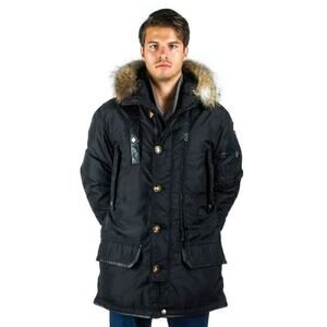 NEW PAJAR CANADA BLUE NYLON COYOTE FUR HOODIE EAGLE GOOSE DOWN JACKET XL